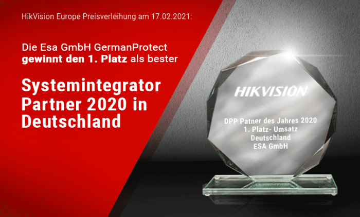Preisverleihung Hikvision Award für ESA GmbH GermanProtect