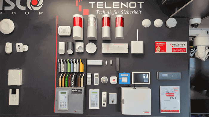 Telenot Alarmanlagen bei GermanProtect  in der Ausstellung 