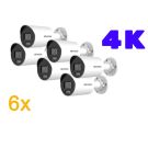 Hikvision Kamera-Set K14 mit 6x Bullet Kamera 4K in weiss