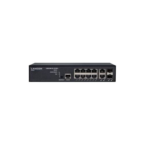 LANCOM GS-2310P+ - Switch - verwaltet - 8 x 10/100/1000 (PoE+) + 2 x Kombi-Gigabit-SFP - Desktop, an Rack montierbar - PoE+ (130 W)
