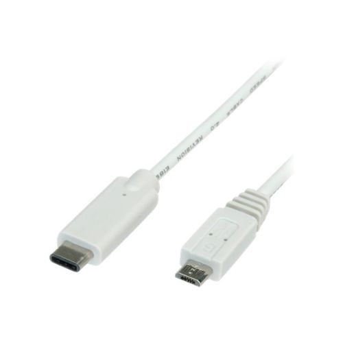 VALUE - USB-Kabel - Micro-USB Type B (M) bis USB Typ C (M) - USB 3.1 - 1 m - weiß