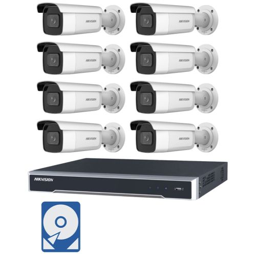 Hikvision Videoüberwachung-Set mit 8x 6MP IP Bullet Kameras und 8 Kanal Netzwerkrekorder