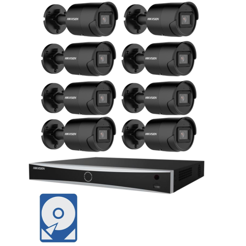 Hikvision Videoüberwachung-Set mit 8x 6MP IP Bullet Kameras und 8 Kanal PoE Netzwerkrekorder