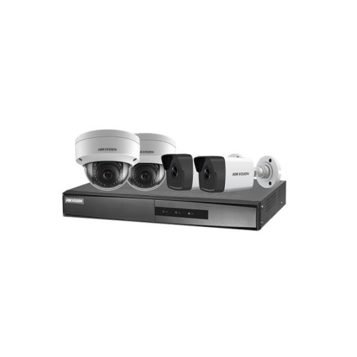Hikvision DS-J142I/NK42E3H(C) Videoüberwachungsset 2x Bullet Kamera 2x Dome Kamera, 1x NVR