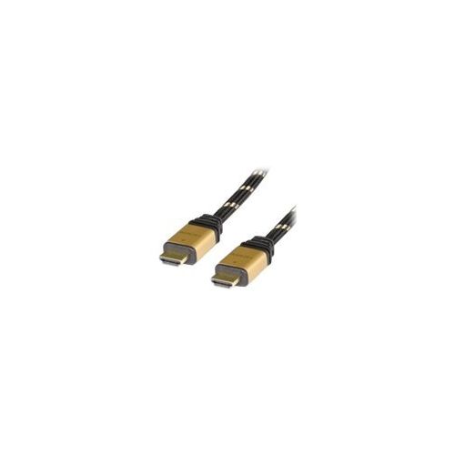 Roline HDMI High Speed Cable - HDMI-Kabel - HDMI (M) bis HDMI (M) - 10 m - Doppelisolierung - Schwarz, Gold