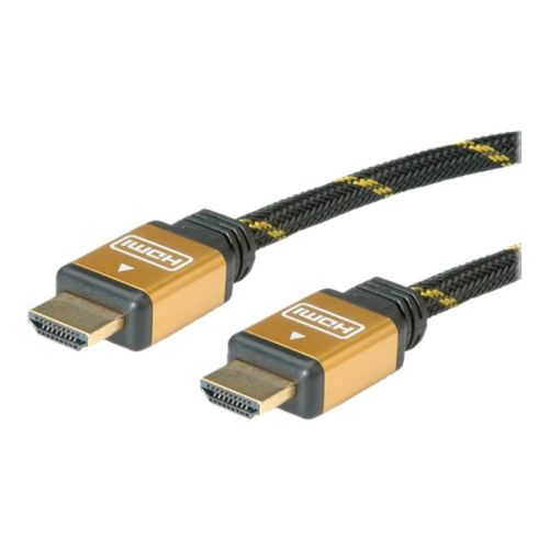 Roline Gold HDMI High Speed Cable with Ethernet - HDMI mit Ethernetkabel - HDMI (M) bis HDMI (M) - 20 m - Doppelisolierung - Schwarz
