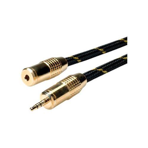 Roline Gold - Audioverlängerungskabel - stereo mini jack (W) bis stereo mini jack (M) - 5 m - abgeschirmt - Schwarz, Gold
