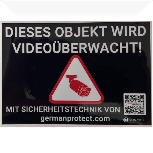 Aufkleber Achtung Videoüberwachung von German Protect