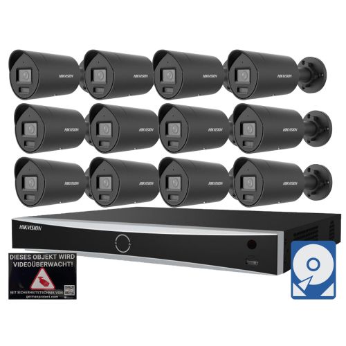 Hikvision M5 Videoüberwachungsset 16x Bullet Kamera 4MP + NVR 16 Kanal PoE + 4 TB Festplatte 