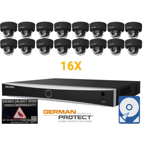 Hikvision M20 Videoüberwachungsset 16x Dome Kamera 4MP + NVR 16 Kanal PoE + 4 TB Festplatte