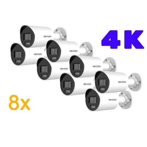Hikvision Kamera-Set K13 mit 8x Bullet Kamera 4K in weiss
