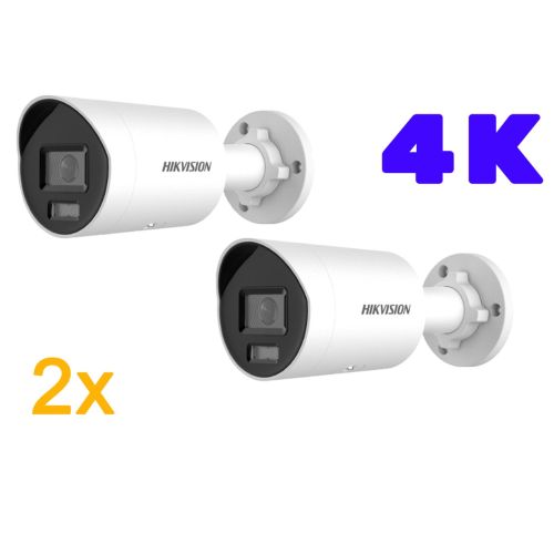 Hikvision Kamera-Set K16 mit 2x Bullet Kamera 4K in weiss