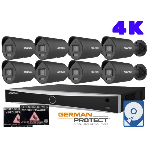 Hikvision M32 Videoüberwachungsset 8x Bullet Kamera 4K+ NVR 8 Kanal + 4 TB Festplatte 