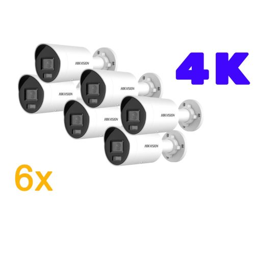 Hikvision Kamera-Set K14 mit 6x Bullet Kamera 4K in weiss
