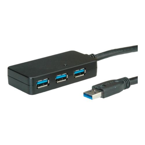 ROLINE USB 3.0 Hub with Repeater - Hub - 4 x SuperSpeed USB 3.0 - Desktop