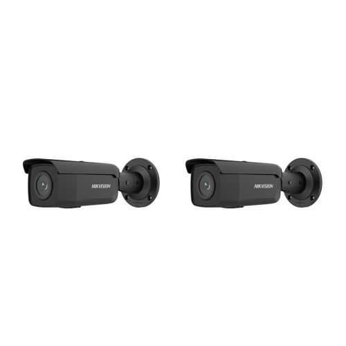 HIKVISION Überwachungskamera Set mit 2x IP Bullet Kamera DS-2CD2T46G2-2I(2.8mm)(C)(BLACK)