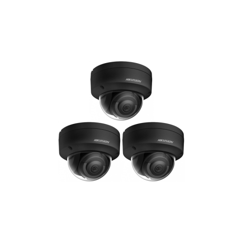 HIKVISION Kamera-Set 3x IP Dome Überwachungskamera DS-2CD2163G2-IS(2.8mm)(BLACK)