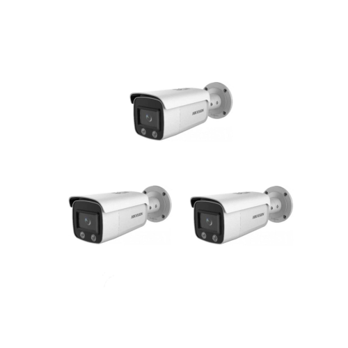 HIKVISION  Überwachungskamera Set mit 3x IP Bullet Kamera DS-2CD2T47G2-L(2.8mm)(C)