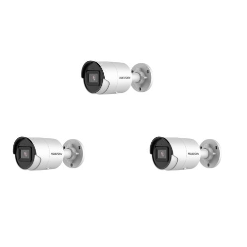 HIKVISION Kamera-Set 3x IP Bullet Kamera DS-2CD3043G2-IU(2.8mm)