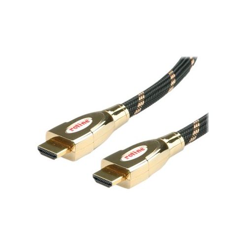 Roline Gold - HDMI mit Ethernetkabel - HDMI (M) bis HDMI (M) - 3 m - Doppelisolierung - Schwarz, Gold