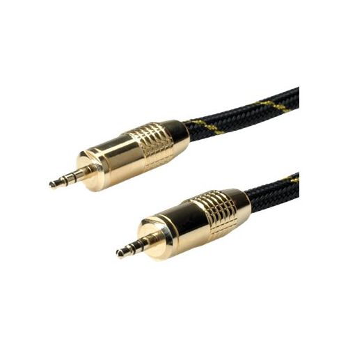 Roline Gold - Audiokabel - stereo mini jack (M) bis stereo mini jack (M) - 10 m - abgeschirmt - Schwarz, Gold