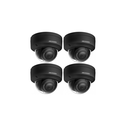 HIKVISION Kamera-Set 4x IP Dome Überwachungskamera DS-2CD2163G2-IS(2.8mm)(BLACK)