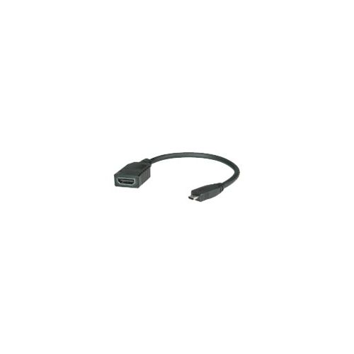 Roline - HDMI mit Ethernetkabel - mikro HDMI (M) bis HDMI (W) - 15 cm - abgeschirmt - Schwarz