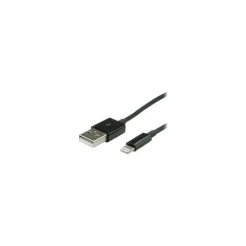 VALUE - Lightning-Kabel - Lightning (M) bis USB (M) - 1.8 m - abgeschirmt - Schwarz