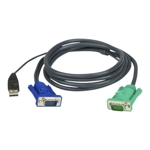 ATEN 2L-5201U - Tastatur- / Video- / Maus- (KVM-) Kabel - USB, HD-15 (M) bis 15-polig SPHD (M) - 1.2 m - für KVM on the NET CS1708i, CS1716i