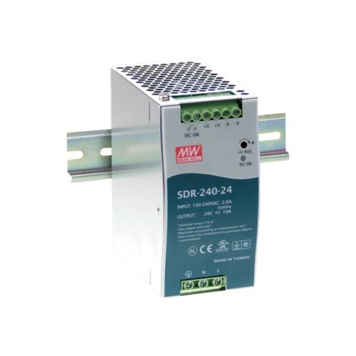 Mean Well SDR-240 series SDR-240-24 - Stromversorgung ( DIN-Schienenmontage möglich ) - Wechselstrom 115/230 V - 240 Watt - aktive PFC