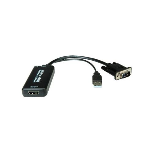 Roline - HDMI-Adapter - HDMI / VGA / USB - HDMI (W) bis USB, HD-15 (M) - 15 cm - Schwarz