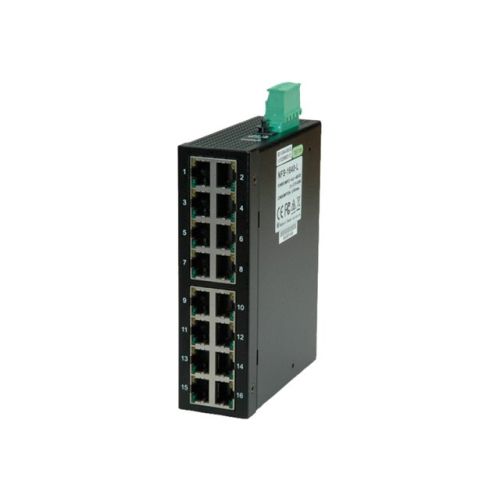 ROLINE Industrial Fast Ethernet Switch - Switch - nicht verwaltet - 16 x 10/100 - Desktop, an DIN-Schiene montierbar