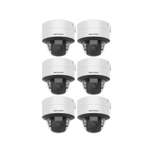 HIKVISION Kamera-Set 6x IP Dome Überwachungskamera DS-2CD2747G2-LZS(3.6-9mm) (C)