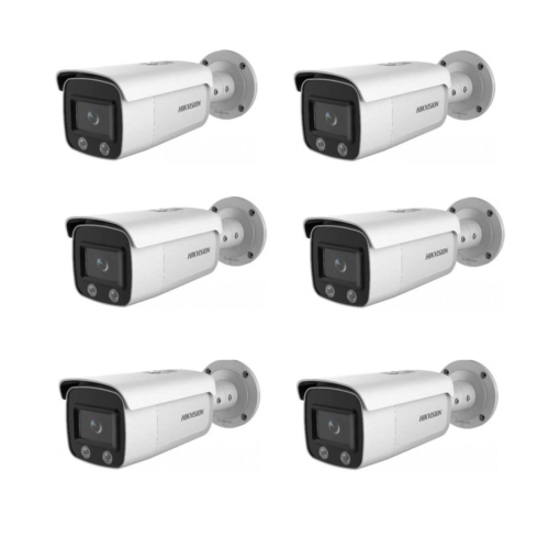 HIKVISION  Überwachungskamera Set mit 6x IP Bullet Kamera DS-2CD2T47G2-L(2.8mm)(C)