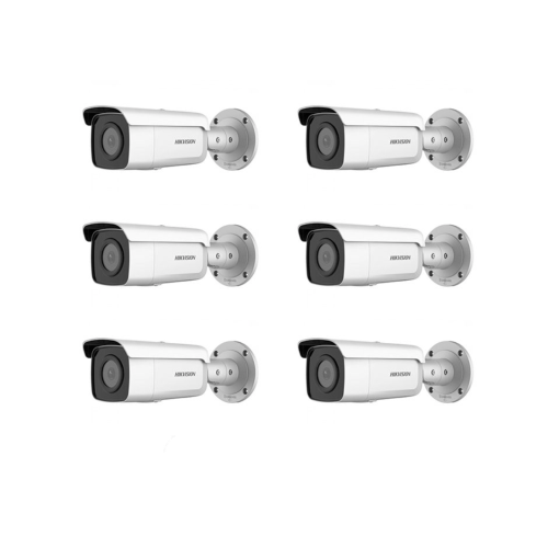HIKVISION Kamera-Set 6x IP Bullet Kamera DS-2CD2T26G2-2I(2.8mm)(C)