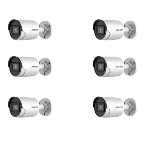 HIKVISION Kamera-Set 6x IP Bullet Kamera DS-2CD3043G2-IU(2.8mm)