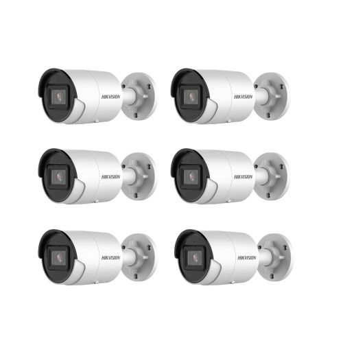 HIKVISION Kamera-Set 6x IP Bullet Kamera DS-2CD3023G2-IU(2.8mm)