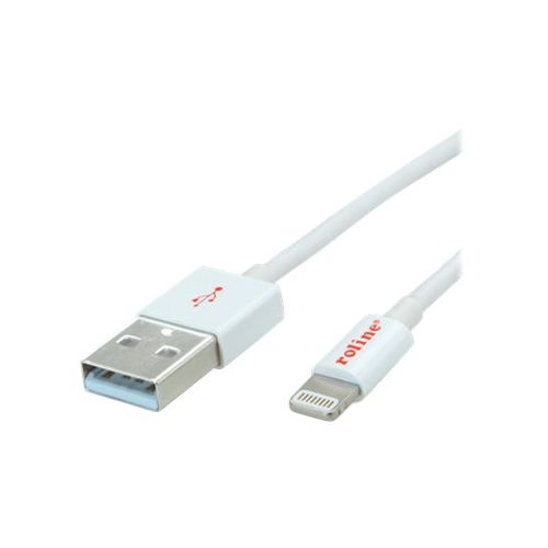 Roline - Lightning-Kabel - Lightning (M) bis USB (M) - 15 cm - abgeschirmt - weiß