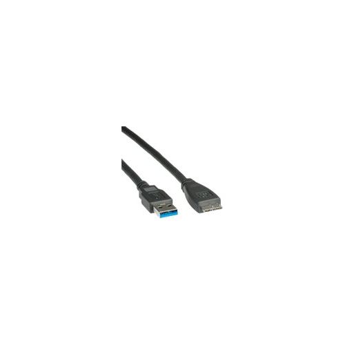 Roline - USB-Kabel - 10-polig Micro-USB Typ A (M) bis USB Type A (M) - USB 3.0 - 80 cm - Schwarz