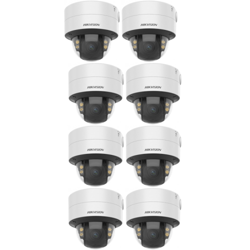 HIKVISION Kamera-Set 8x IP Dome Überwachungskamera DS-2CD2747G2-LZS(3.6-9mm) (C)