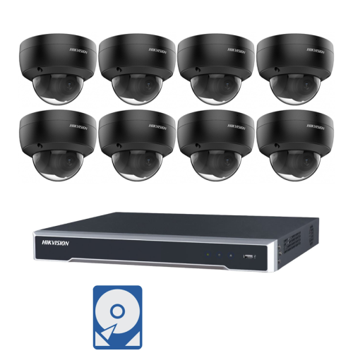 Hikvision Videoüberwachungsset 8x IP Dome Kameras 6MP + 8 Kanal PoE NVR