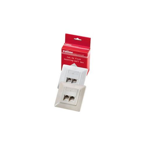 Roline Dose - Anschlussdose, Unterputz - RJ-45 X 2 - Elfenbein