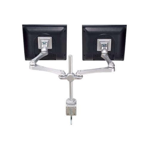 ROLINE Dual LCD Monitor Arm - Befestigungskit ( Spannbefestigung für Tisch, einstellbarer Montagearm ) für 2 LCD-Displays ( neig- und schwenkbar ) - Aluminium