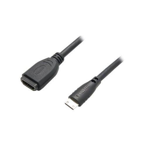 VALUE - HDMI-Adapter - mini HDMI (M) bis HDMI (W) - 15 cm - Schwarz - geformt