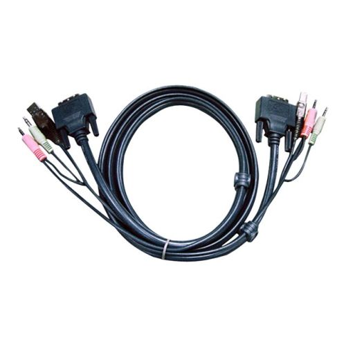 ATEN 2L-7D03UD - Video- / USB- / Audio-Kabel - USB, stereo mini jack, DVI-D (M) bis USB, stereo mini jack, DVI-D (M) - 3 m