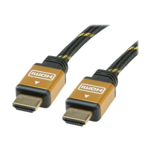 Roline Gold HDMI High Speed Cable - HDMI-Kabel - HDMI (M) bis HDMI (M) - 20 m - Doppelisolierung - Schwarz, Gold