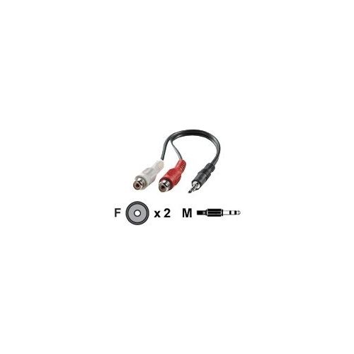 Roline - Audiokabel - RCA (W) bis stereo mini jack (M) - 20 cm - abgeschirmt - Schwarz