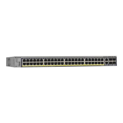 NETGEAR ProSAFE M4100-50G-PoE - Switch - L2+ - verwaltet - 50 x 10/100/1000 + 4 x Shared SFP - Desktop, an Rack montierbar