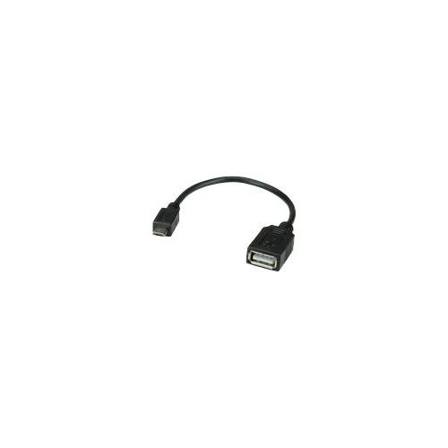 VALUE - USB-Kabel - Micro-USB Type B (M) bis USB (W) - USB 2.0 - 15 cm - Schwarz