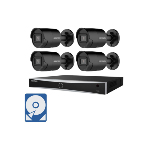 Hikvision Videoüberwachung-Set mit 4x 4K Bullet Kameras und 8 Kanal Netzwerkrekorder